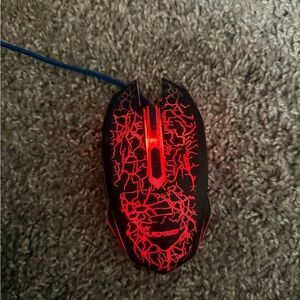 Red Crackle LED Gaming Mouse - FLAGPOWER